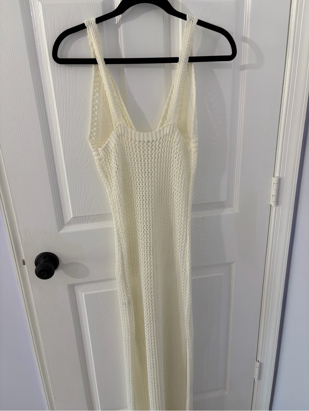 Kulani Kinis Crochet V-neck Maxi Dress in Ivory-Small - Picture 4 of 7
